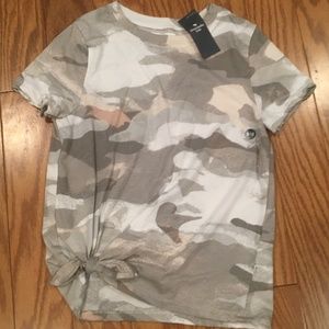 Camouflage knot shirt